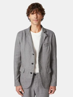 Hannes Roether Herren-Leinensakko Graumelange Discount