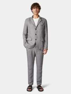 Hannes Roether Herren-Leinensakko Graumelange Discount