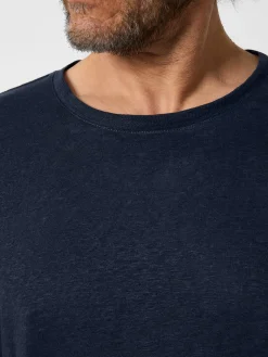 Knowledge Cotton Apparel Herren-Leinenshirt Navy Best