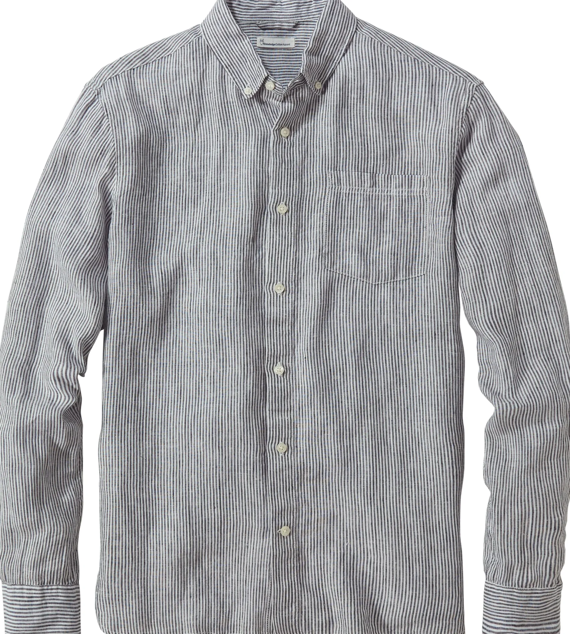 Knowledge Cotton Apparel Herren-Leinenshirt gestreift Online