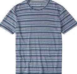 Knowledge Cotton Apparel Herren-Leinen-T-Shirt gestreift