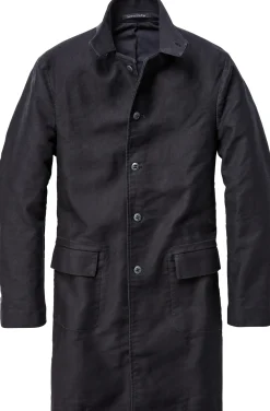 Hannes Roether Herrenmantel Zwirn-Doppel-Pilot Schwarz Outlet