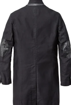 Hannes Roether Herrenmantel Zwirn-Doppel-Pilot Schwarz Outlet