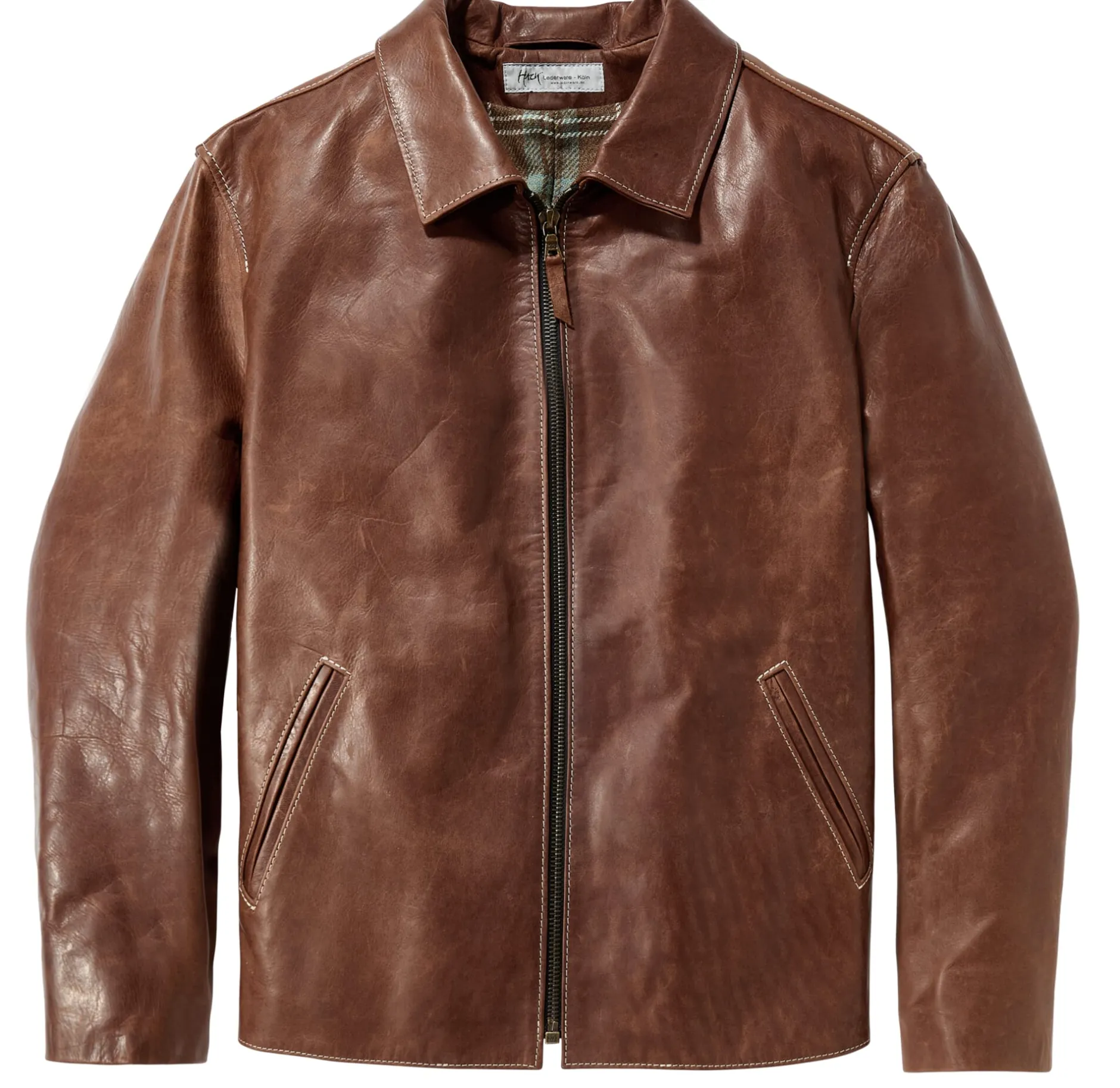 Hack Lederware Herren-Pferdelederjacke Pull-up Braun Online