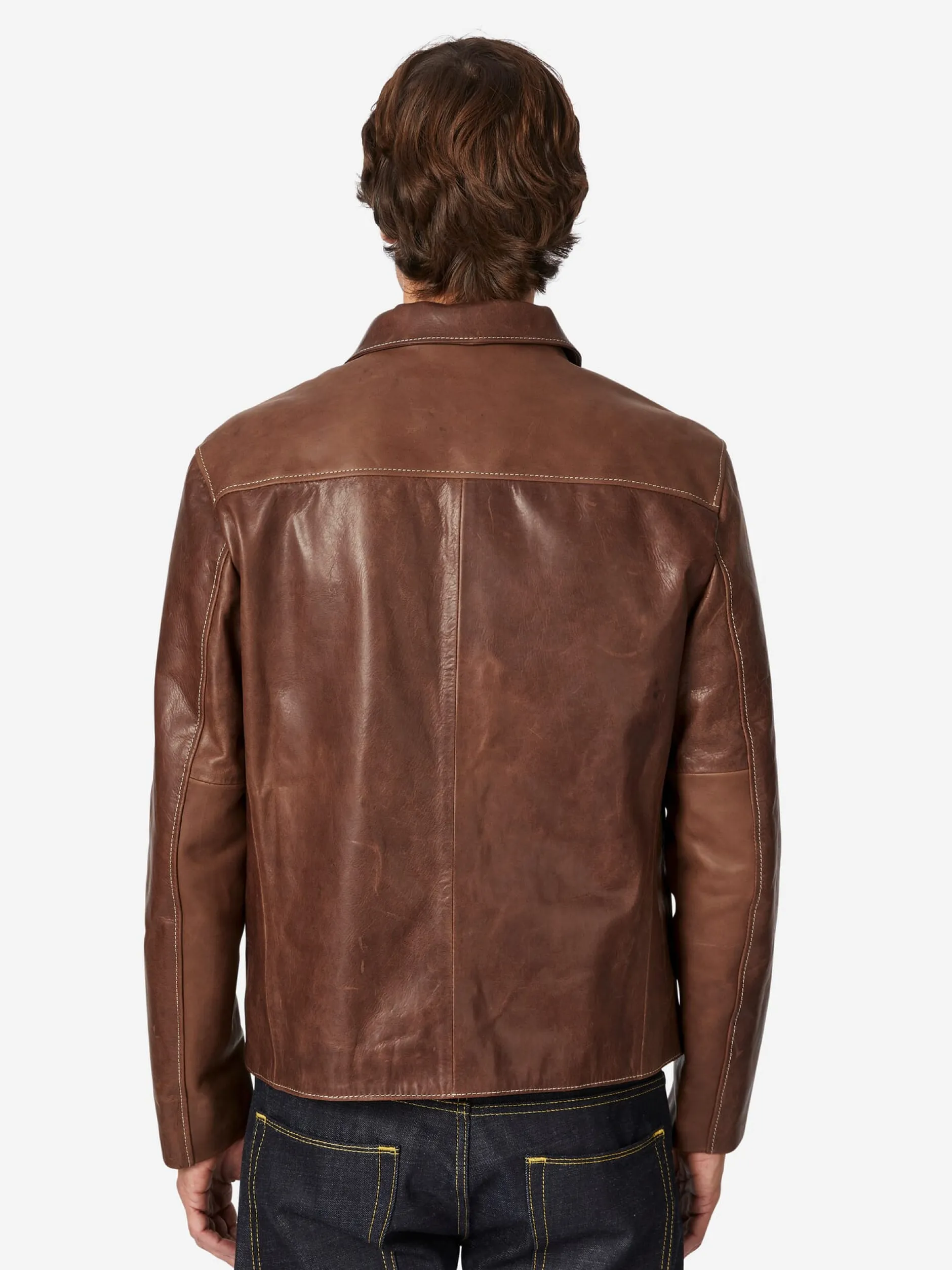 Hack Lederware Herren-Pferdelederjacke Pull-up Braun Online