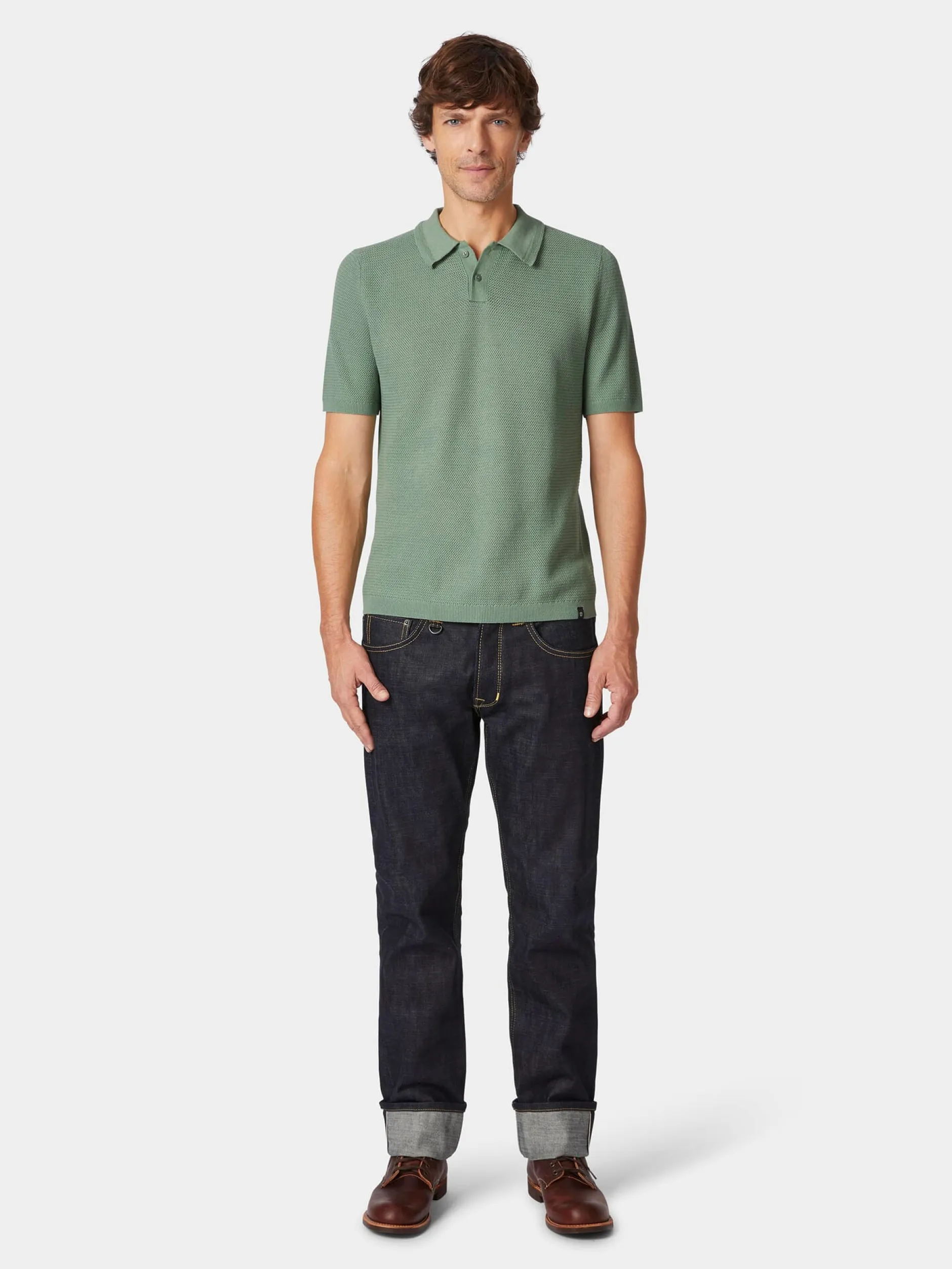 Blue de Gênes Herren-Poloshirt gestrickt Best