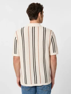 Blue de Gênes Herren-Poloshirt Knopfleiste Weiß Best