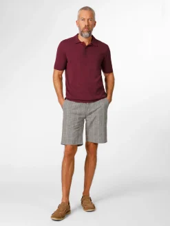 Blue de Gênes Herren-Poloshirt mit Muster Dunkelrot Online