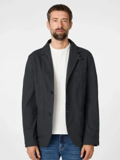 Hannes Roether Herrensakko Strukturstreifen Anthrazit Hot