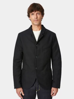 Hannes Roether Herrensakko Zwirn-Doppel-Pilot Schwarz Hot