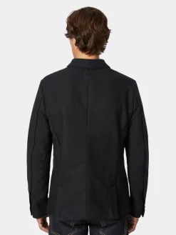 Hannes Roether Herrensakko Zwirn-Doppel-Pilot Schwarz Hot