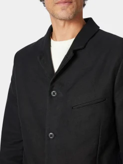 Hannes Roether Herrensakko Zwirn-Doppel-Pilot Schwarz Hot