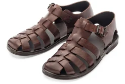 Zeha Herrensandale Leder Dunkelbraun Hot