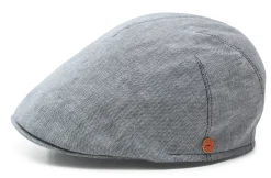 Mayser Herren-Schiebermütze Leinen Grau New