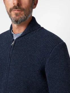 Maglificio GRP Herren-Strickjacke Folk Blau Outlet