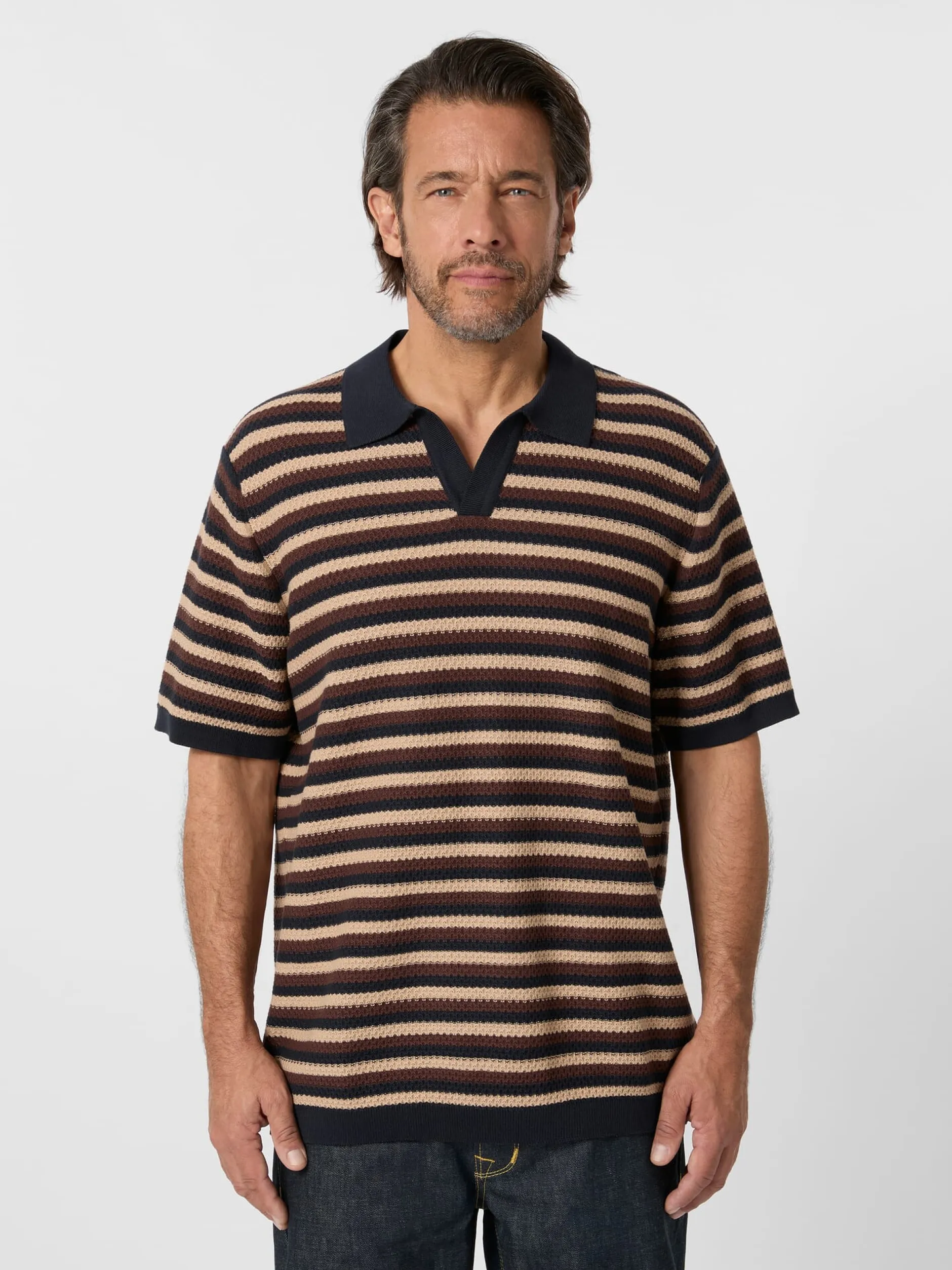 Knowledge Cotton Apparel Herren-Strickpolo New