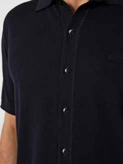 Maglificio GRP Herren-Strickshirt geknöpft Navy Best