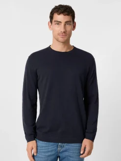Blue de Gênes Herren-Strickshirt Langarm Navy Best