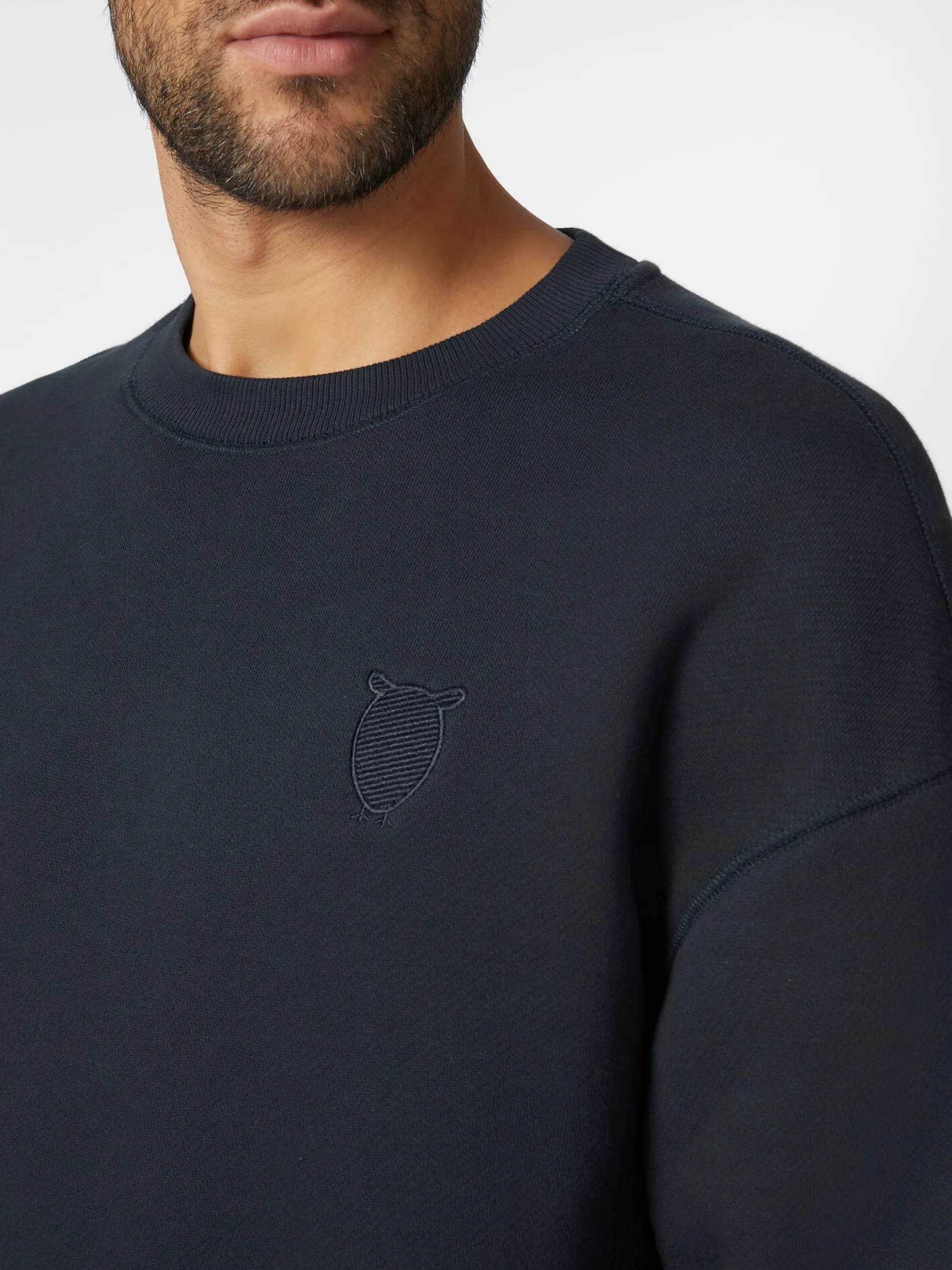 Knowledge Cotton Apparel Herren-Sweatshirt Dunkelblau Sale