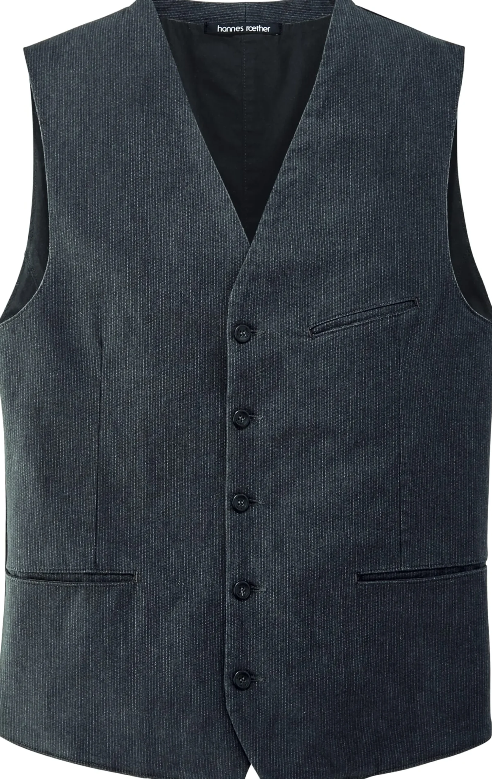 Hannes Roether Herrenweste Strukturstreifen Anthrazit Clearance
