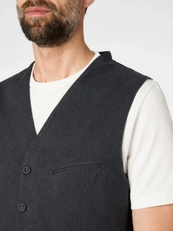 Hannes Roether Herrenweste Strukturstreifen Anthrazit Clearance