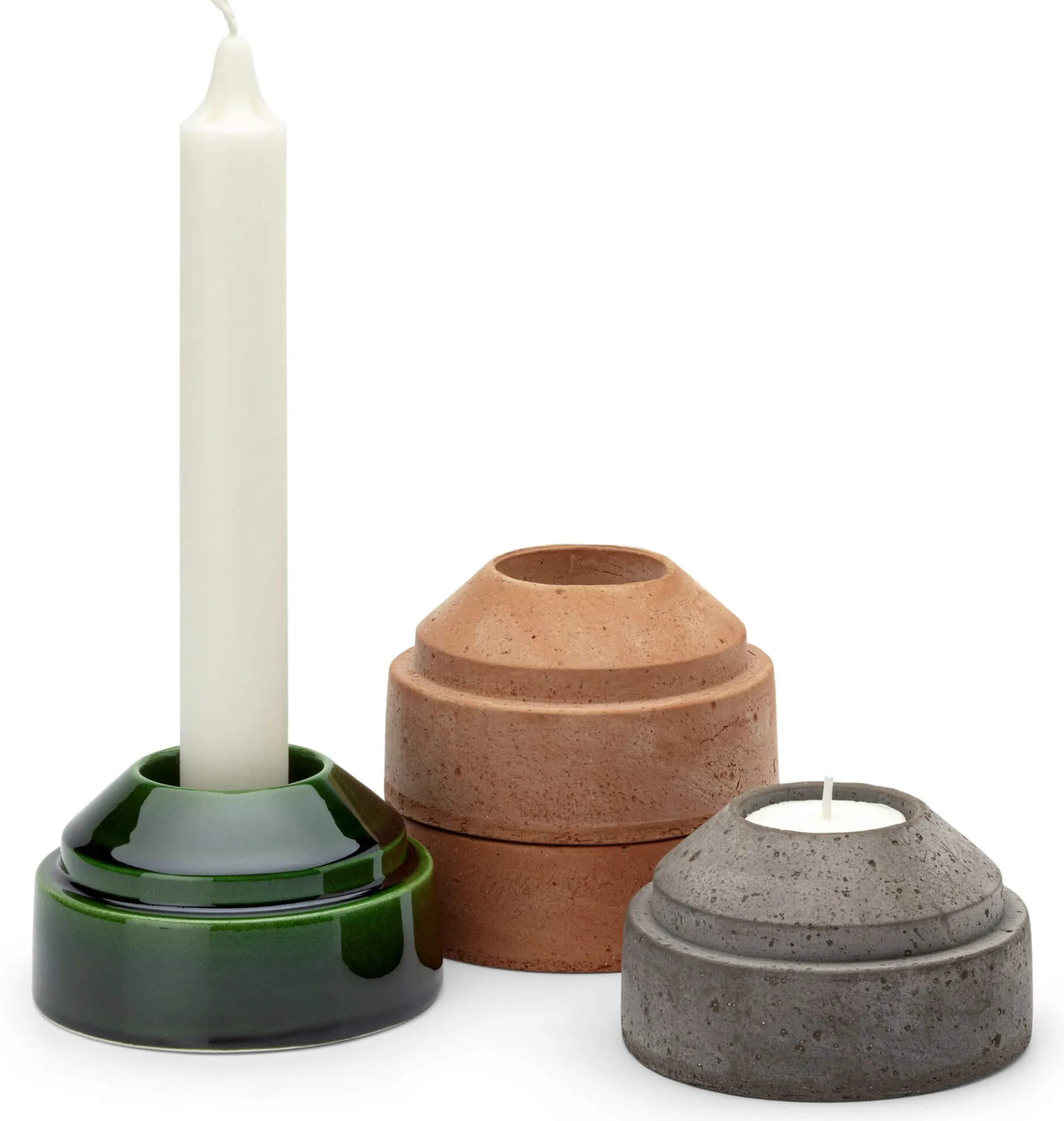 Bergs Potter Hoff Terrakotta-Kerzenhalter stapelbar