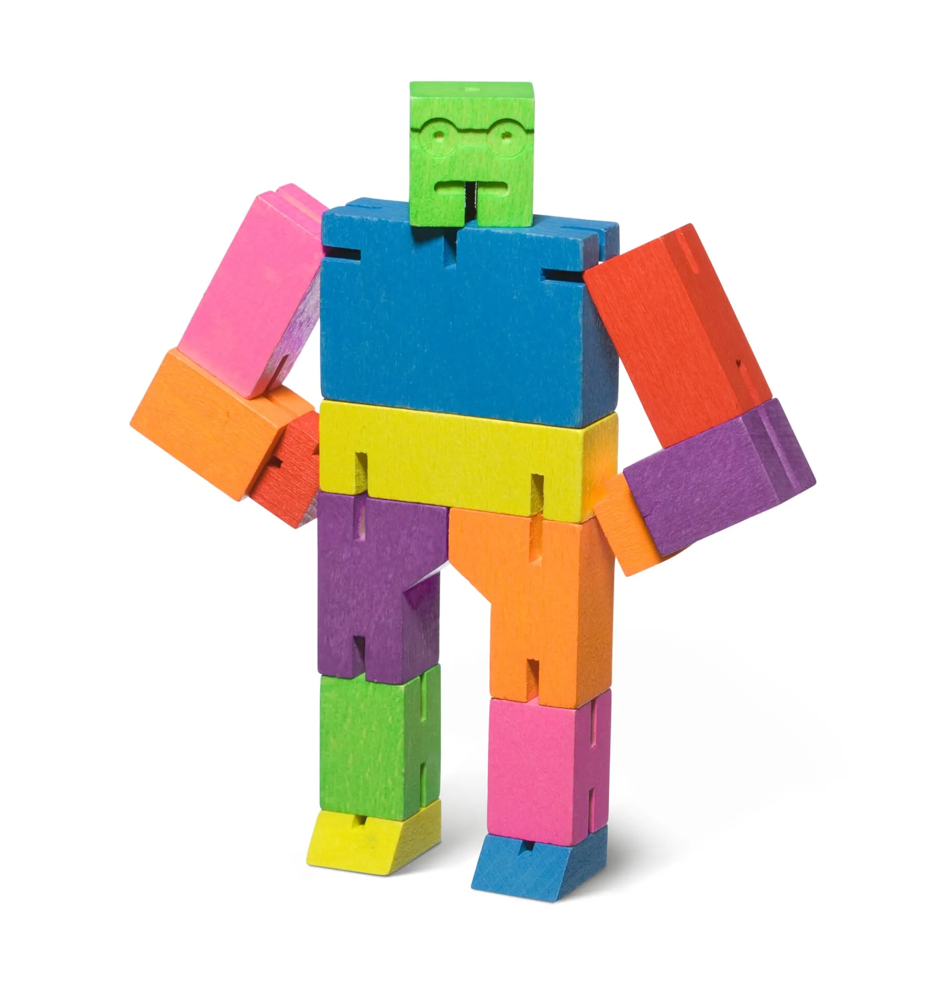 Holzfigur Cubebot Bunt Clearance