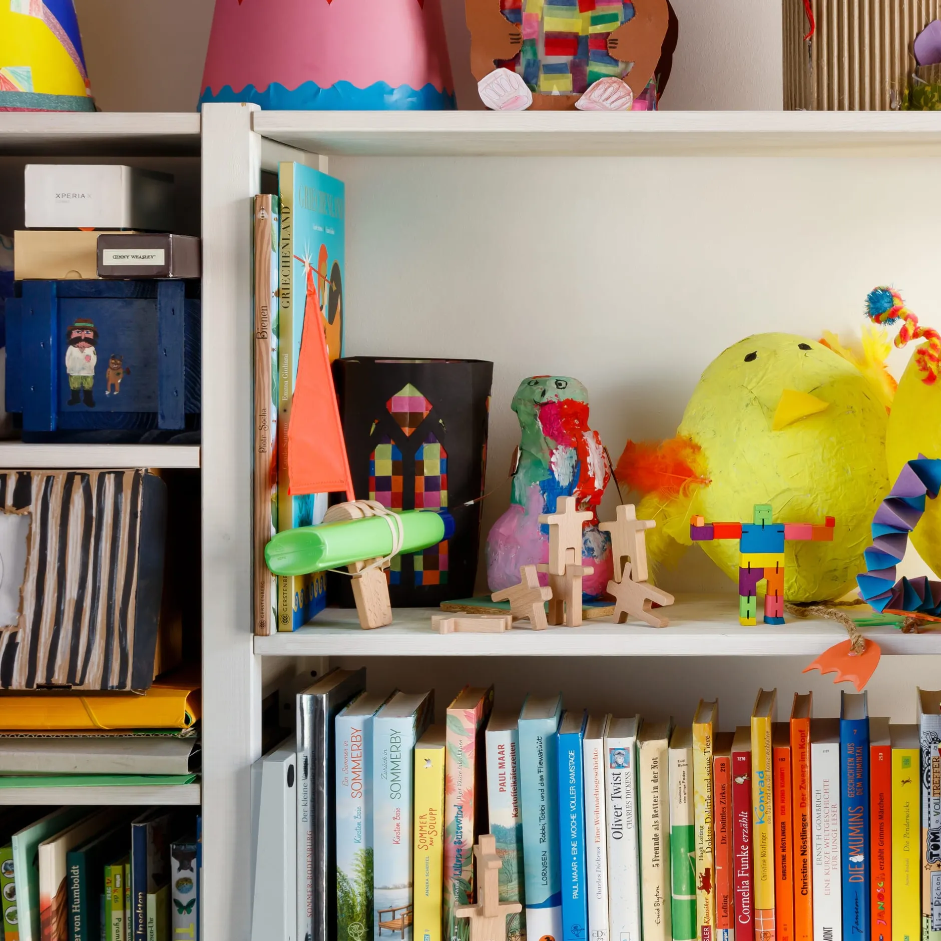 Holzfigur Cubebot Bunt Clearance