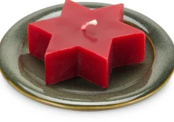 Lebensgemeinschaft Bingenheim Kerzenteller handgetöpfert Dunkelgrün Sale