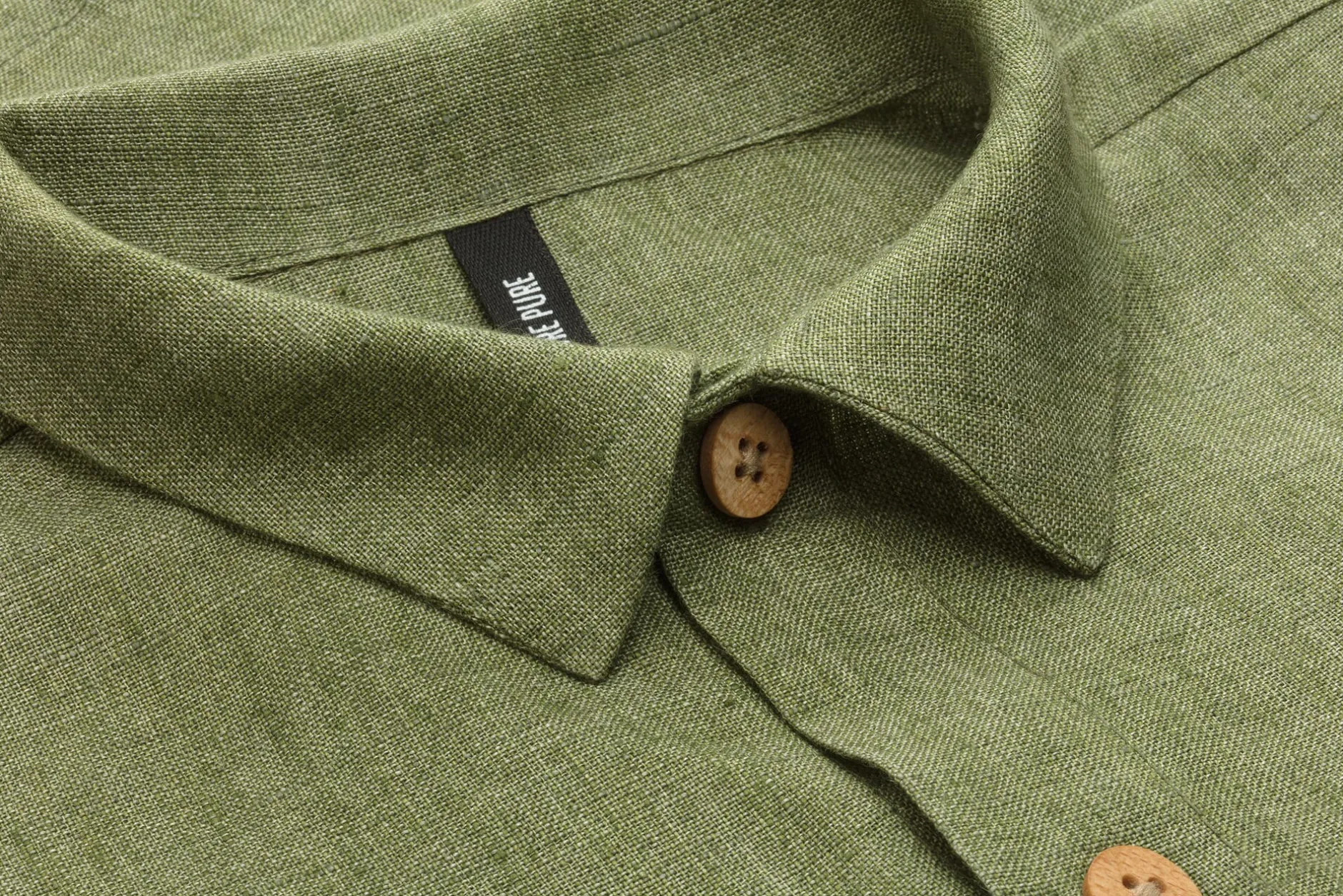 Pure Pure Kinder-Hemd Kurzarm Leinen Oliv Sale