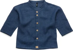 Pure Pure Kinder-Hemd Leinen Denimblau Outlet