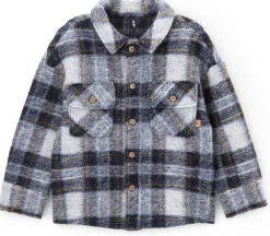 Pure Pure Kinder-Hemdjacke Wollwalk kariert Outlet