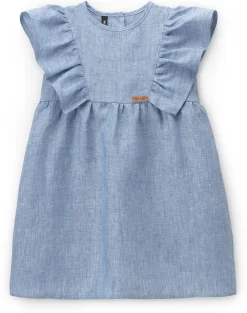 Pure Pure Kinder-Kleid Leinen Blau Discount