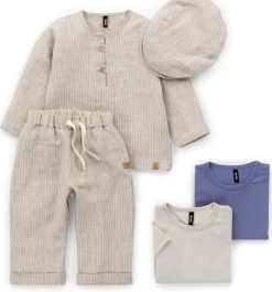 Pure Pure Kinder-Langarmshirt Leinen gestreift Discount