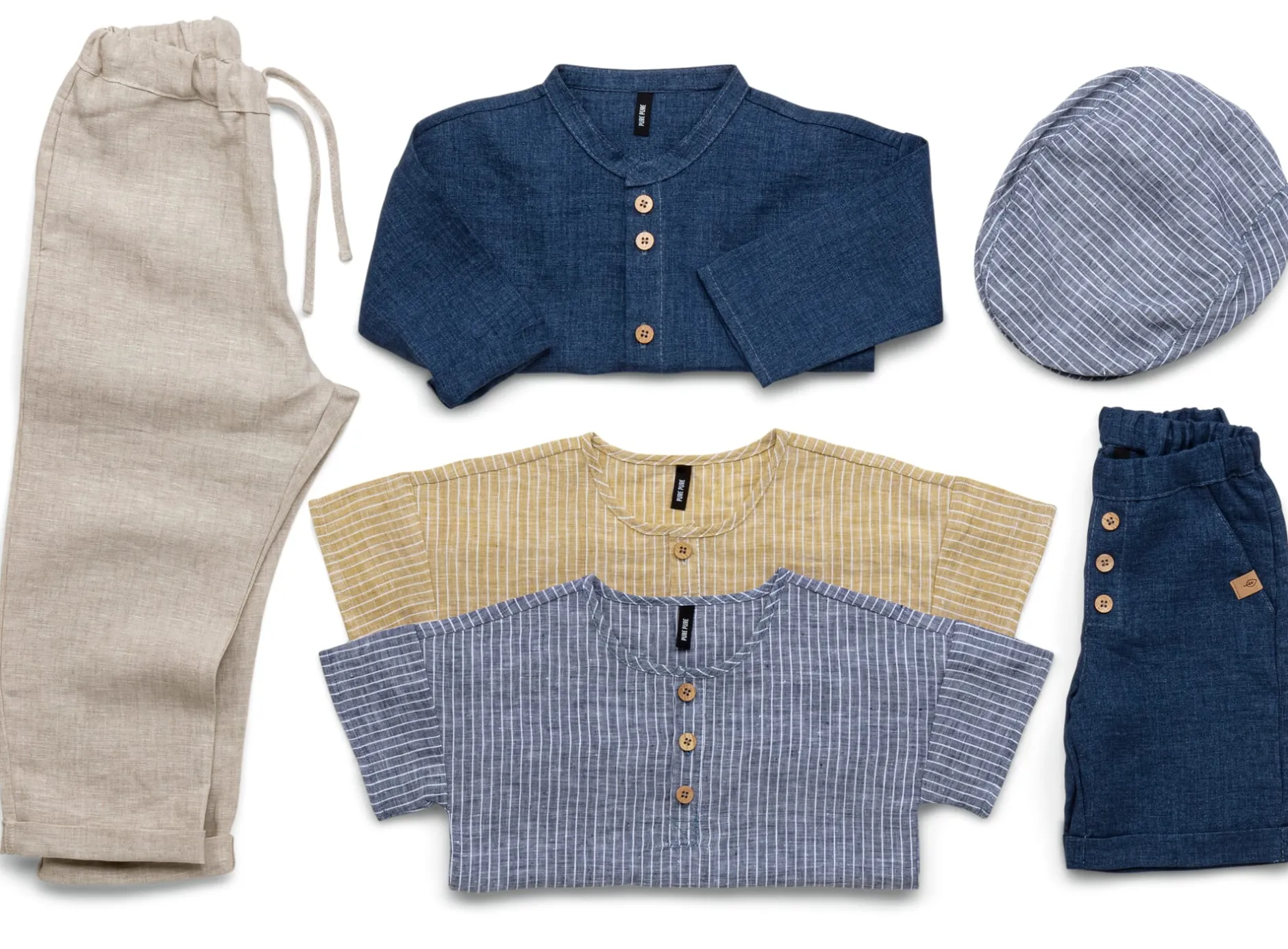 Pure Pure Kinder-Shorts Leinen Denimblau Outlet