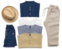 Pure Pure Kinder-Shorts Leinen Denimblau Outlet