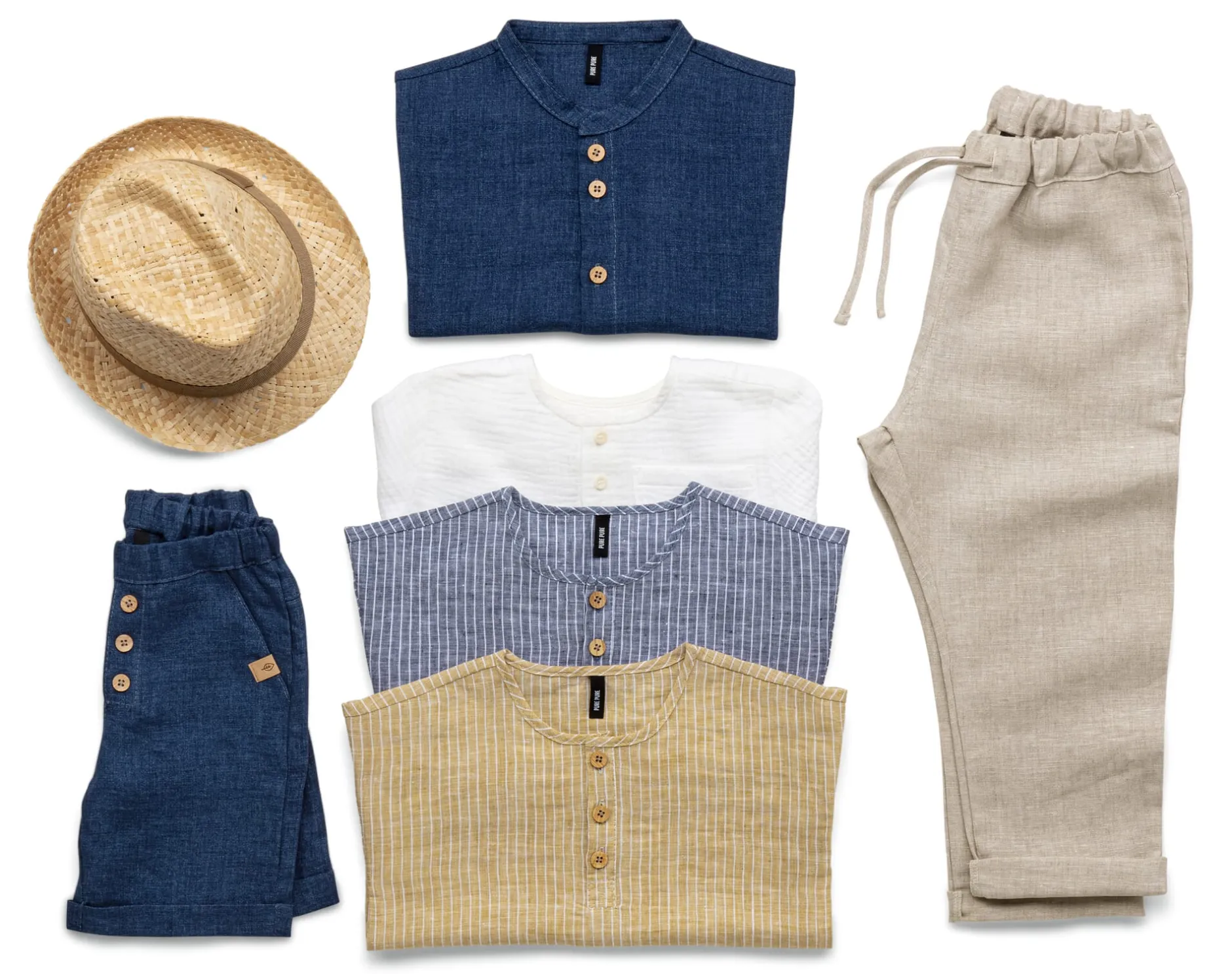 Pure Pure Kinder-Shorts Leinen Denimblau Outlet