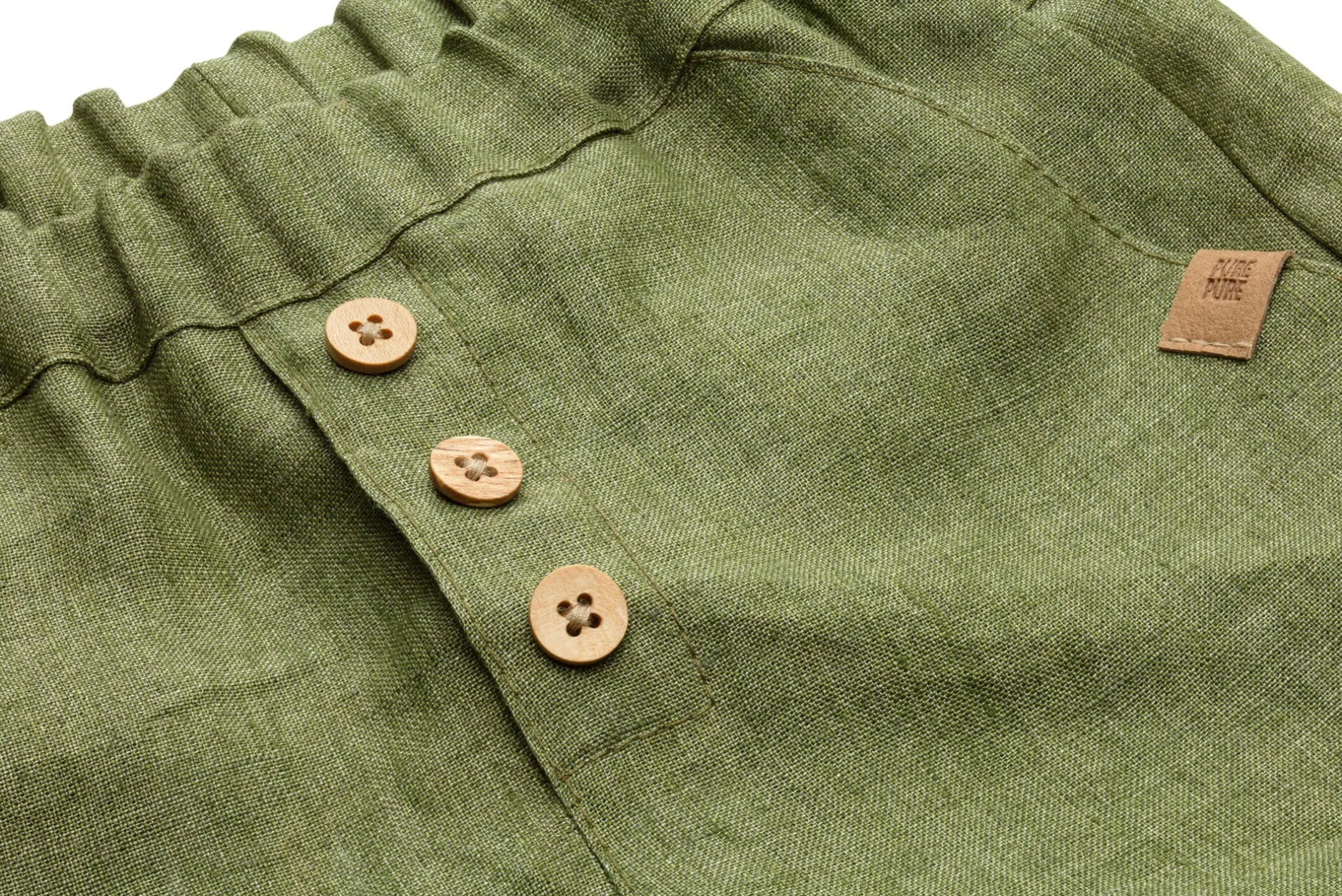 Pure Pure Kinder-Shorts Leinen Oliv Online