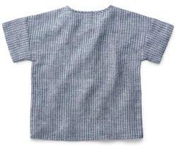 Pure Pure Kinder-T-Shirt Leinen gestreift Blaumelange Clearance