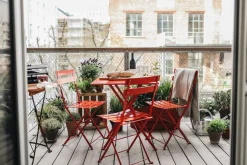 Demar Forge Klappstuhl Stahl Rot New