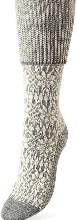 Hirsch Natur Kniestrumpf Jacquard Schurwolle Grau New