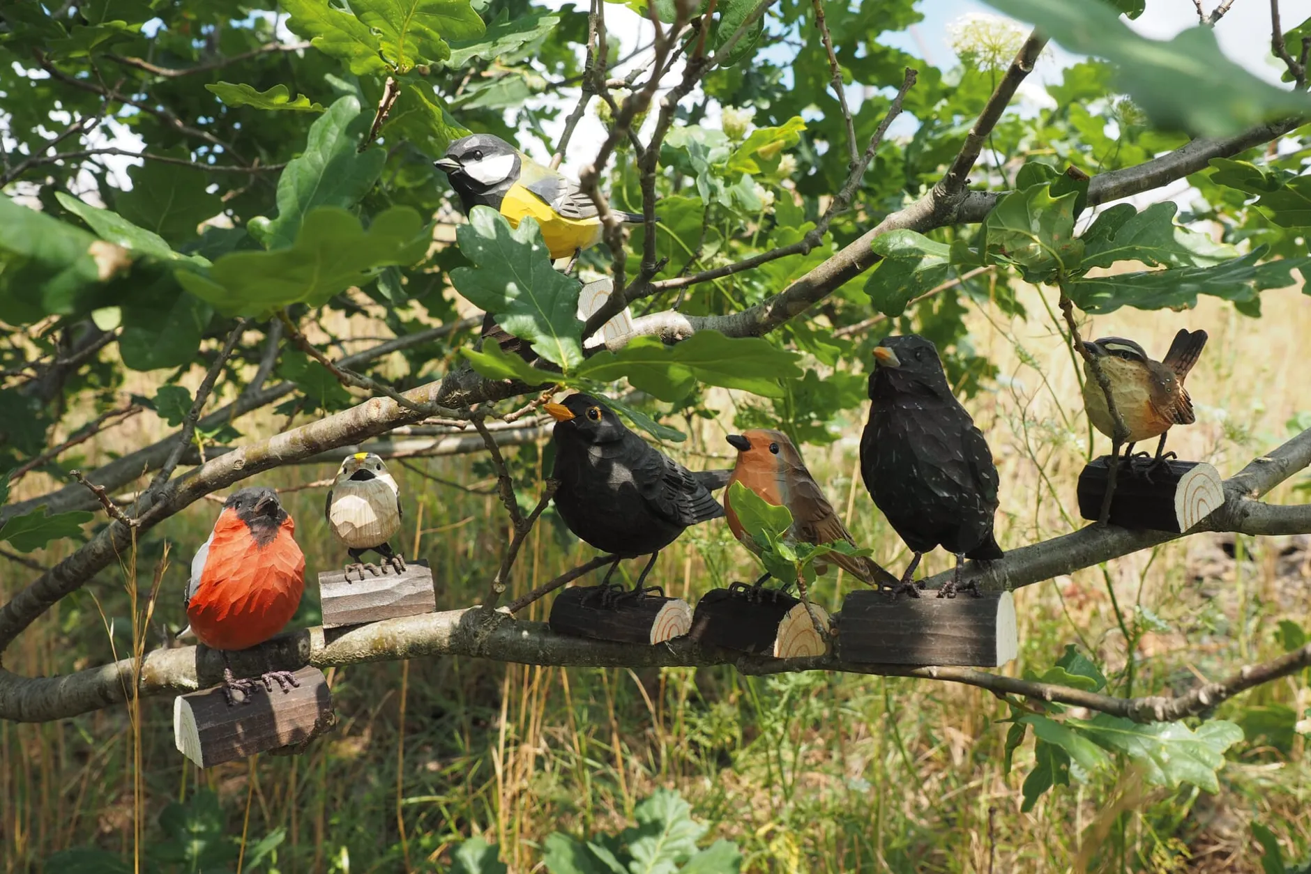 Wildlife Garden Kohlmeise Lindenholz handgeschnitzt Online