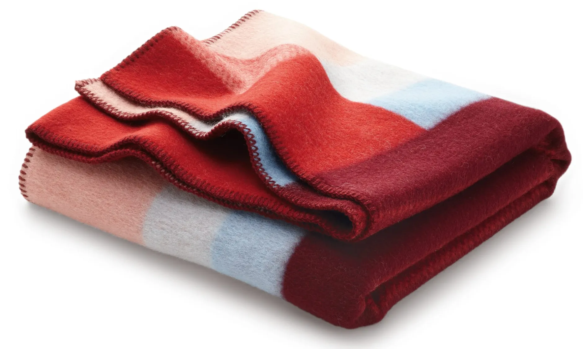 Røros Tweed Lammwolldecke Bauhausstil Rot Hot