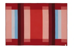 Røros Tweed Lammwolldecke Bauhausstil Rot Hot