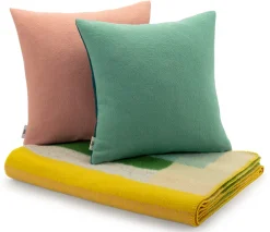 Røros Tweed Lammwolldecke Bauhausstil Pastell Hot