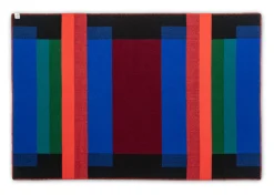 Røros Tweed Lammwolldecke Bauhausstil Blau Discount