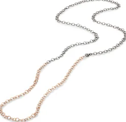 Guthmann Lange Kette Hammerschlag, Roségold-Oxid New