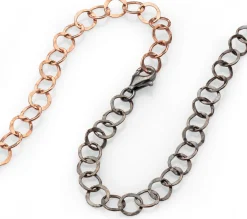 Guthmann Lange Kette Hammerschlag, Roségold-Oxid New