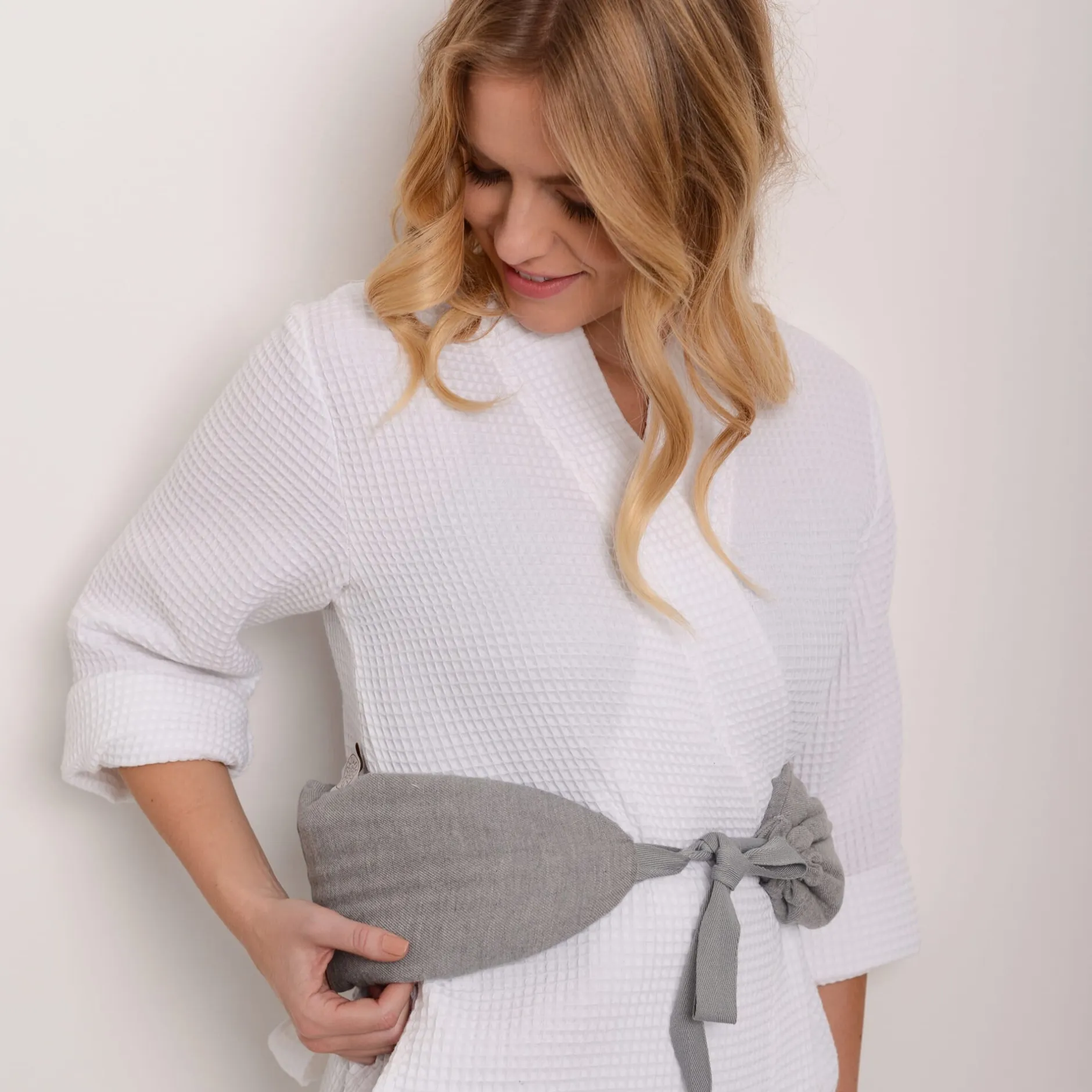 YUYU Lange Kühl- und Wärmflasche Hellgrau New