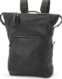 Harold’s Lederwaren Laptop-Lederrucksack, schwarz Clearance